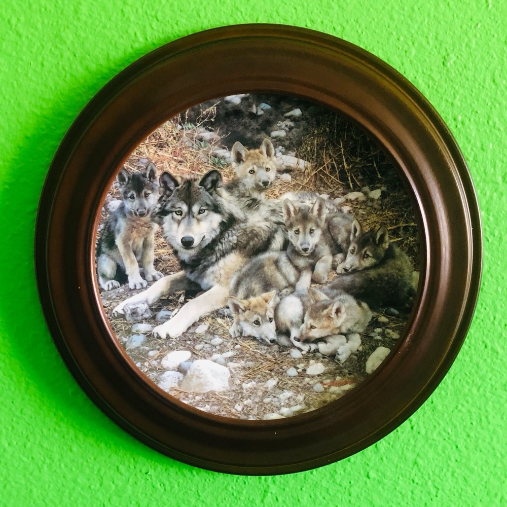 The Bradford Exchange “Den Mother” Porcelain Wolf Plate Vintage